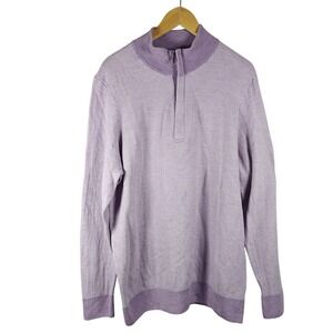 Vineyard Vines Mens 2XL Purple Extrafine Merino Wool Quarter Zip Sweater 2XL